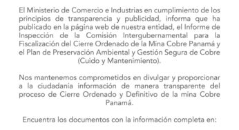 Informe de Inspección y Plan de Preservación para la Mina Cobre Panamá